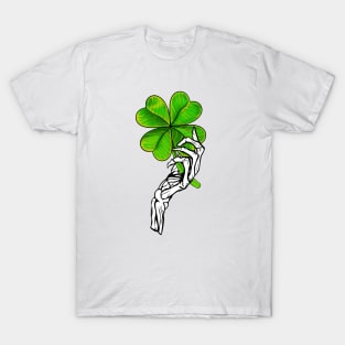 Shamrock Hand Skeleton T-Shirt